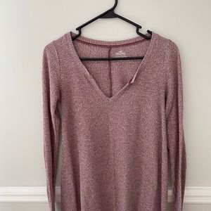 Deep V-Neck Long Sleeve Top